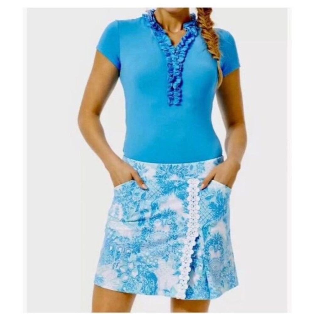 Lilly Pulitzer Luxletic | Daphne Skort UPF 50+ Toile Me About It Sz 0 - Picture 2 of 8